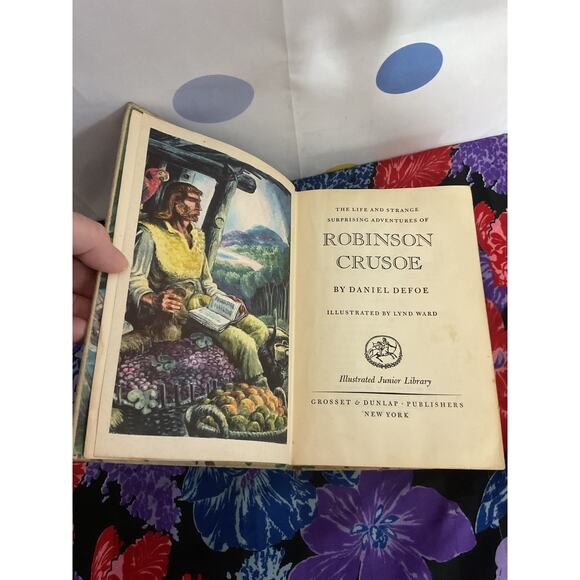 1946 Robinson Crusoe Hardback by Daniel Defoe - Picture 11 of 13